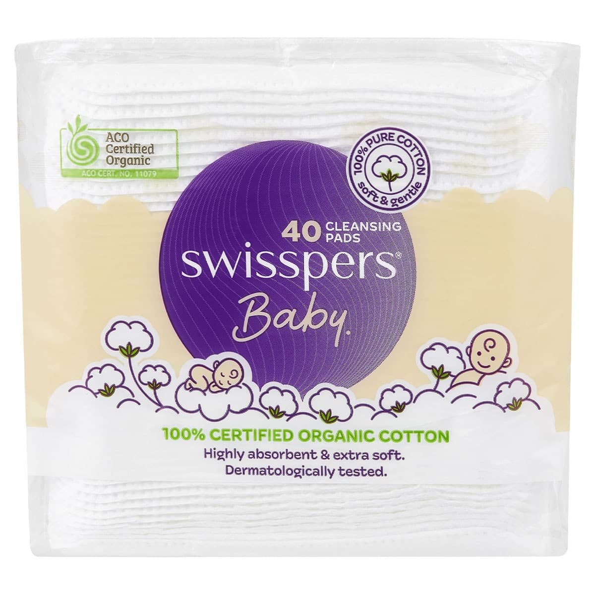 Thumbnail Swisspers Baby Organic Cotton Pads Large 40 Pack
