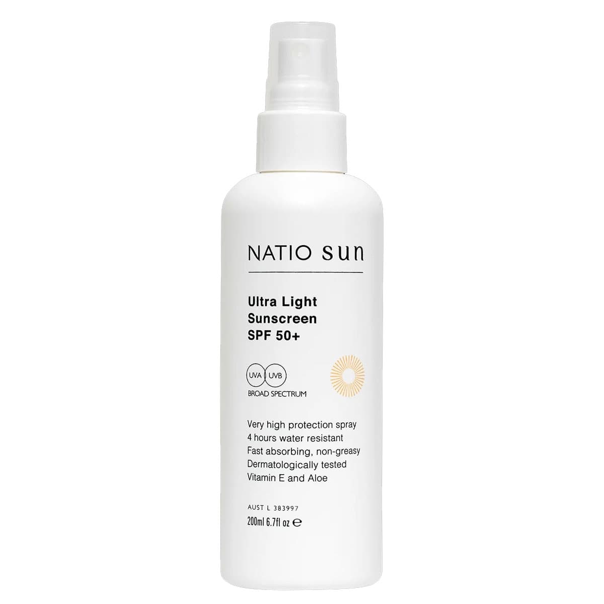 Thumbnail Natio Sun Ultra Light Spray Sunscreen SPF50+ 200ml