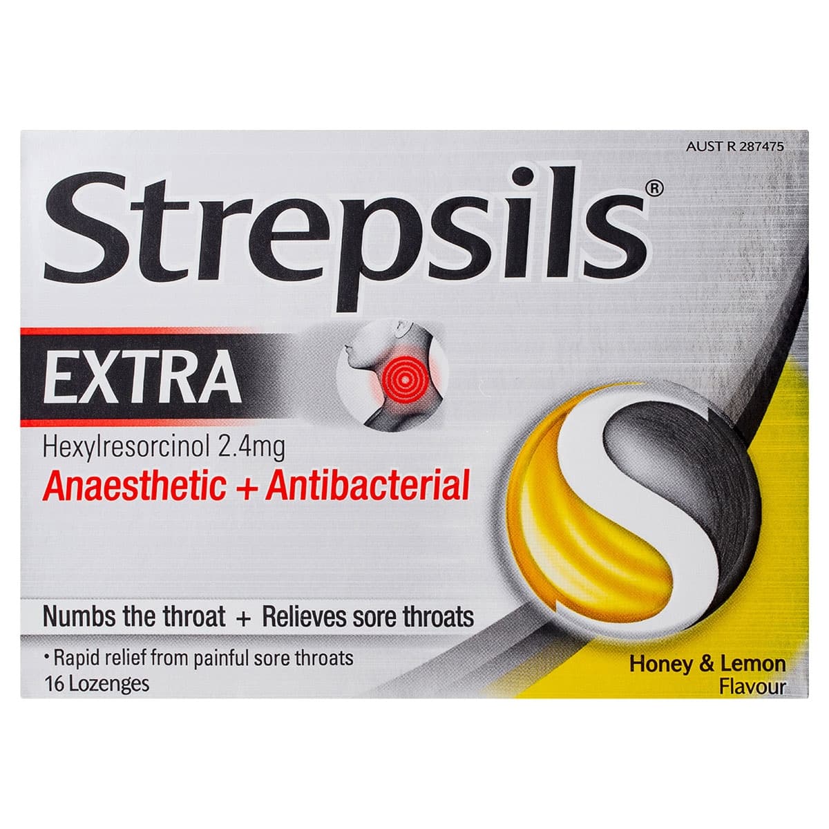 Thumbnail Strepsils Extra Honey & Lemon Sore Throat Relief Lozenges 16 Pack