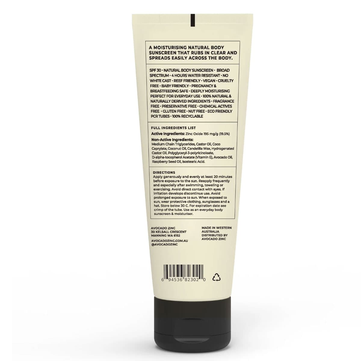 Thumbnail Avocado Zinc SPF30 Natural Body Sunscreen 200ml