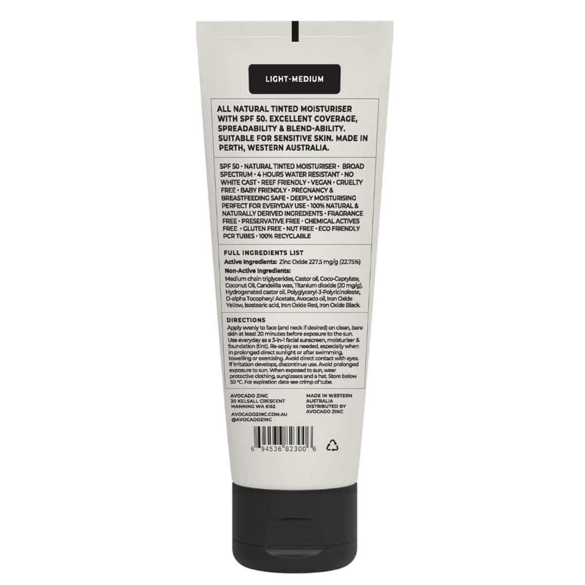 Thumbnail Avocado Zinc Natural Tinted Moisturiser Light - Medium SPF50 50ml