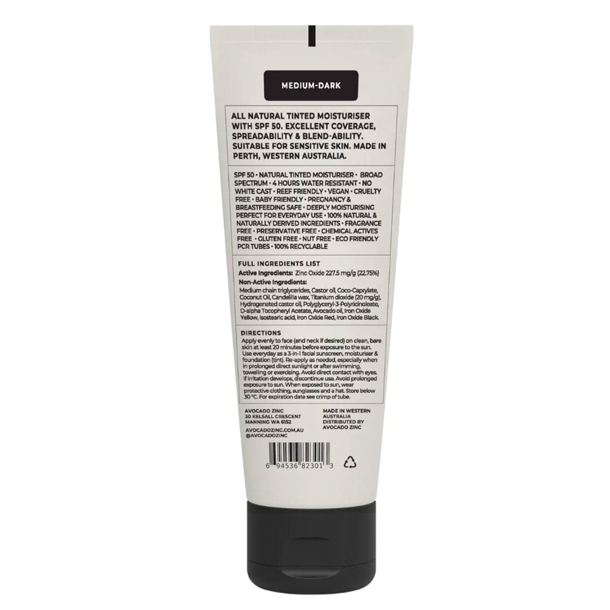 Thumbnail Avocado Zinc Natural Tinted Moisturiser Medium - Dark SPF50 50ml