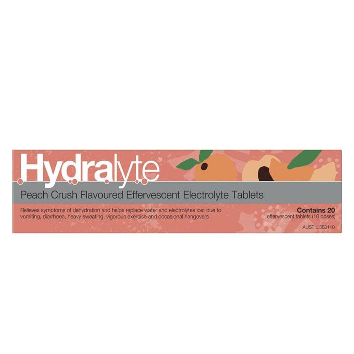 Thumbnail Hydralyte Effervescent Electrolyte Tablets Peach Crush 20 Pack