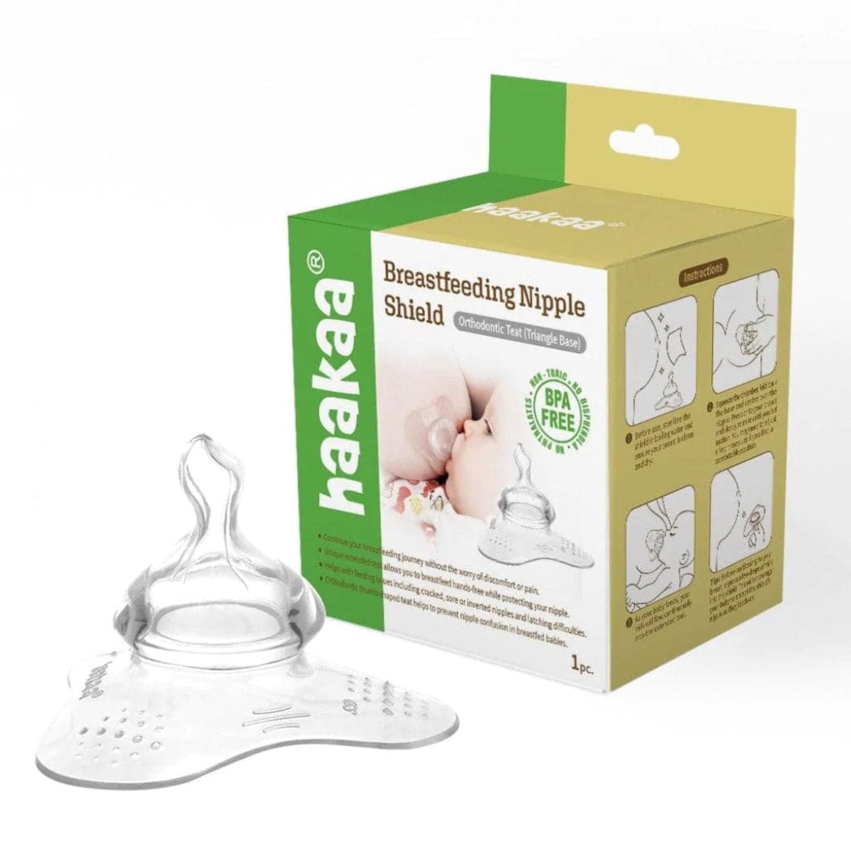 Thumbnail Haakaa Orthodontic Breastfeeding Nipple Shield Triangle Shape 1 Pack