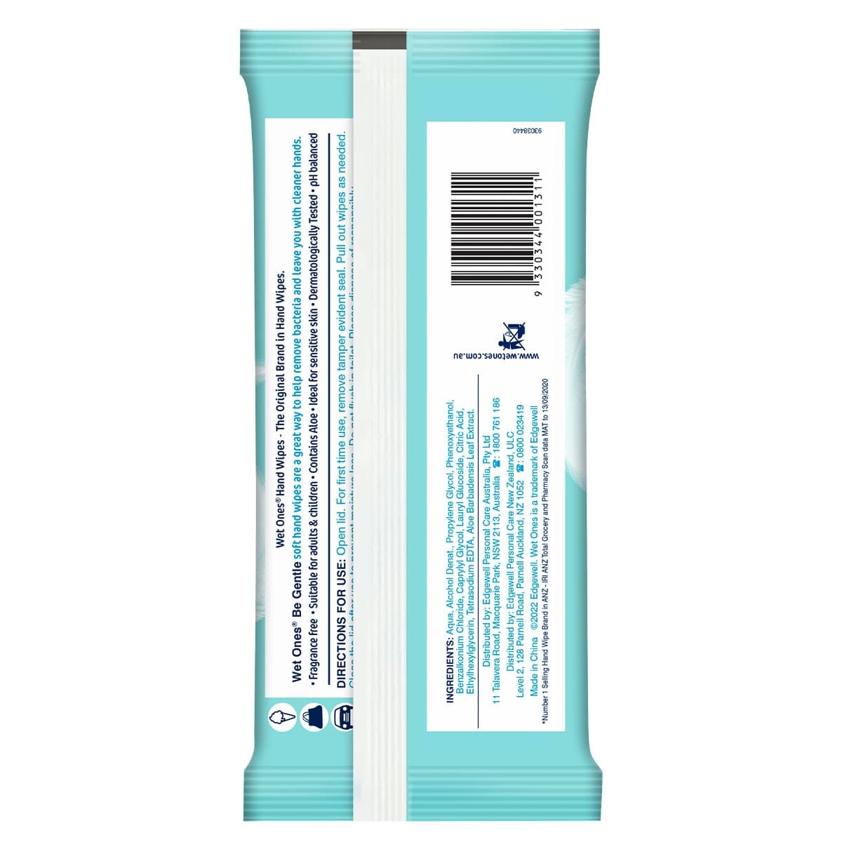 Thumbnail Wet Ones Be Gentle Sensitive Antibacterial Wipes 40 Pack
