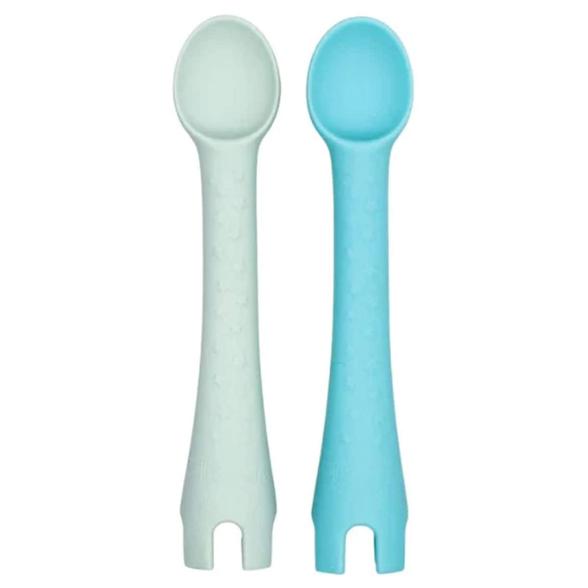 Thumbnail Little Woods Silicone Baby Utensils Sage/Duck Egg Blue 2 Pack