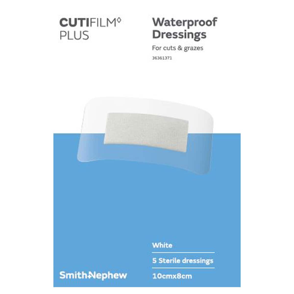 Thumbnail Cutifilm Plus Waterproof Dressing White 8cm x 10cm 5 Pack