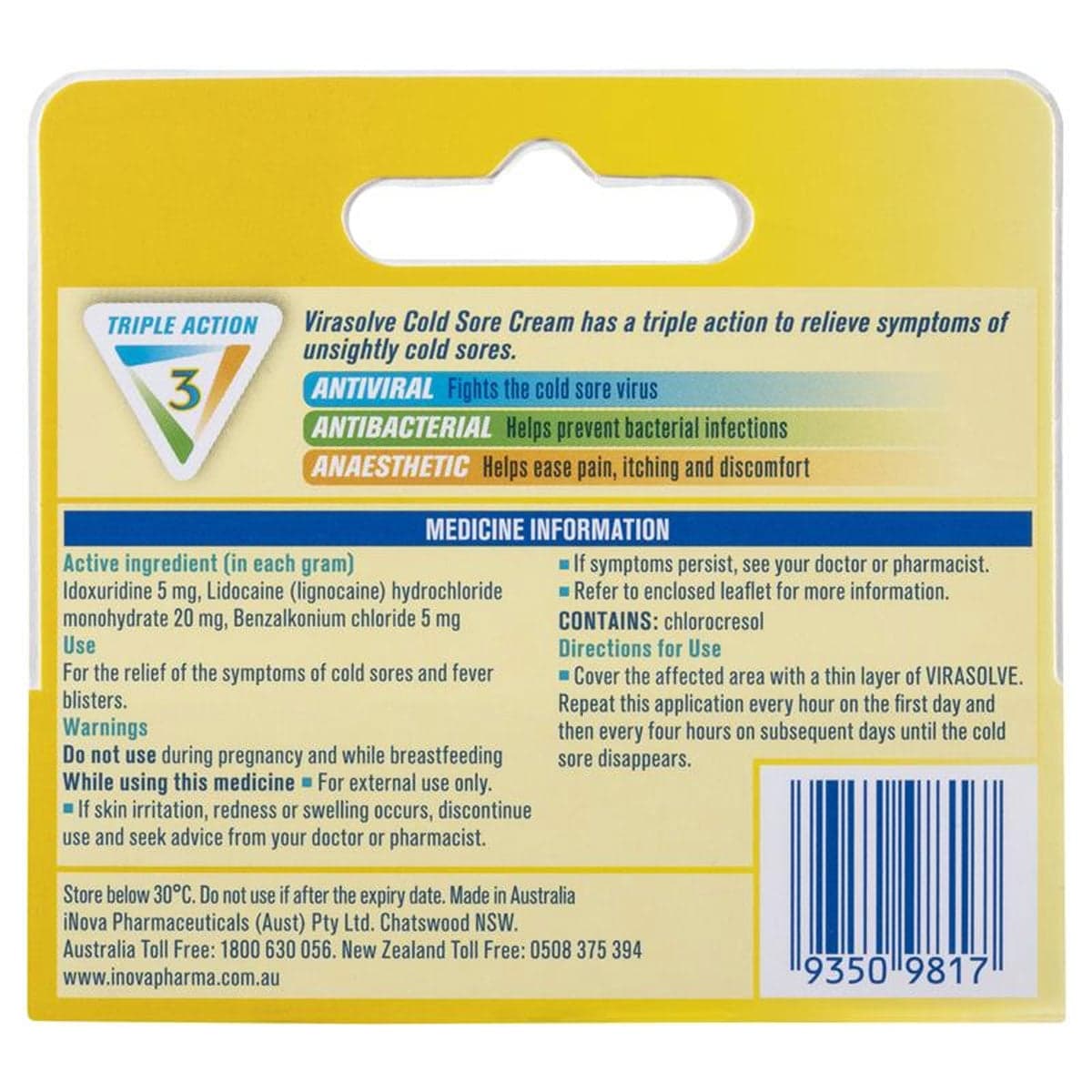 Thumbnail Virasolve Cold Sore Cream 5g