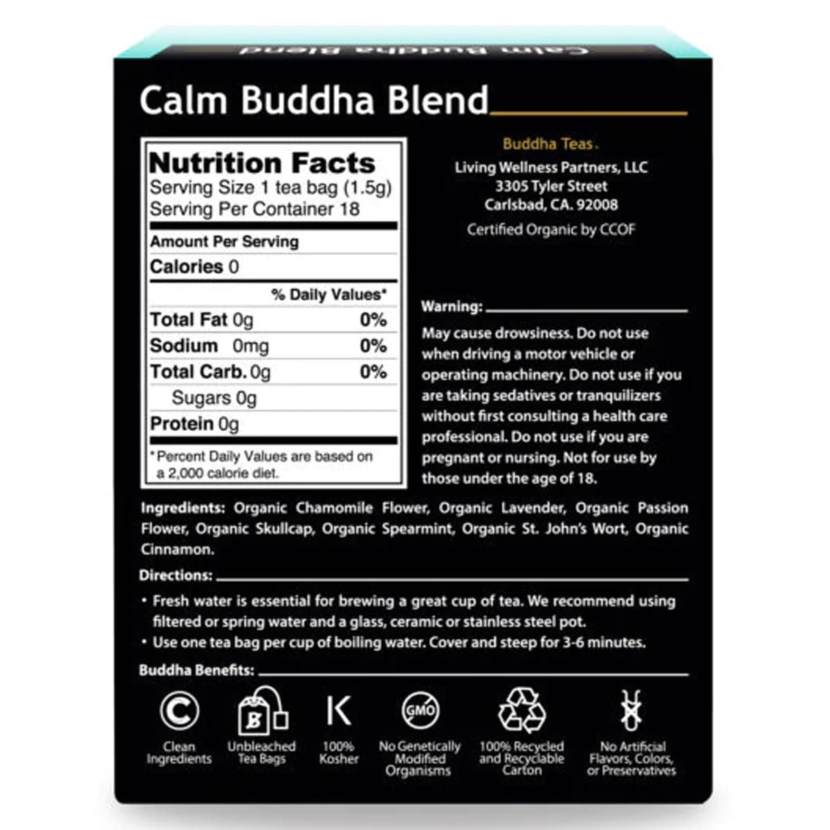 Thumbnail Buddha Teas Organic Calm Buddha Blend Tea Bags 18 Pack