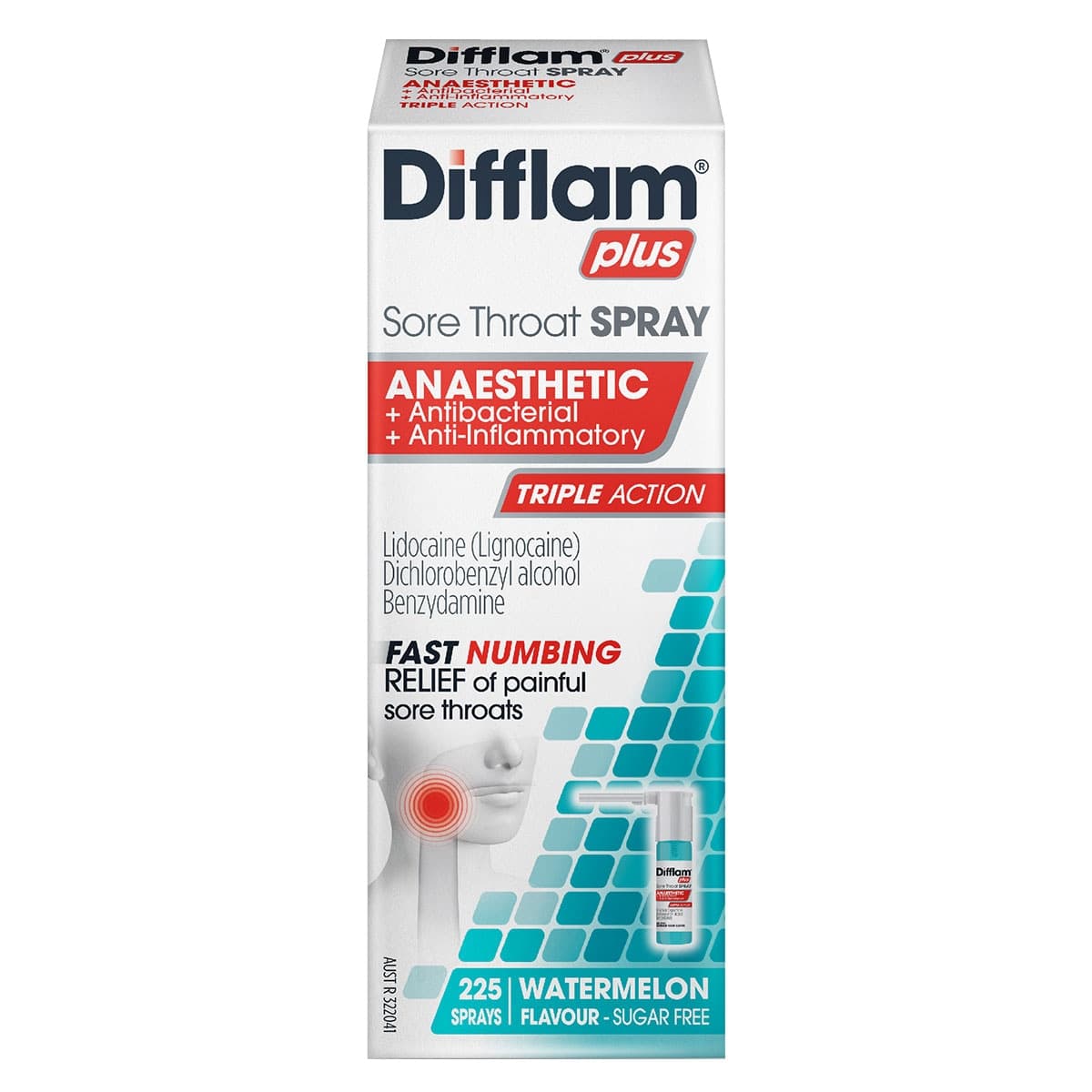 Thumbnail Difflam Plus Anaesthetic Sore Throat Spray Watermelon Triple Action 30ml