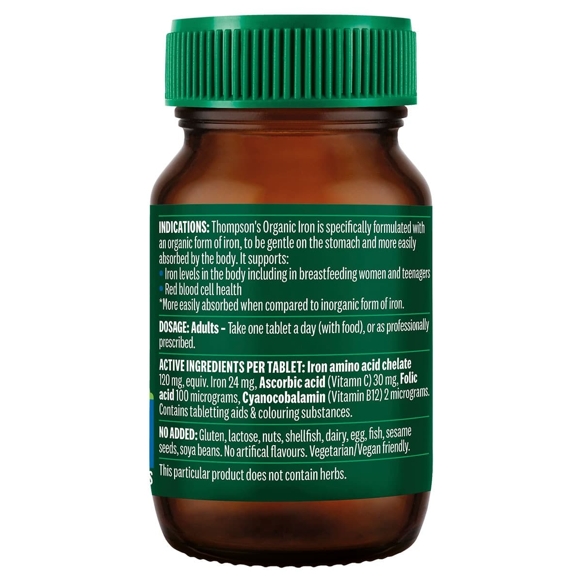 Thumbnail Thompsons Organic Iron 24mg 30 Tablets