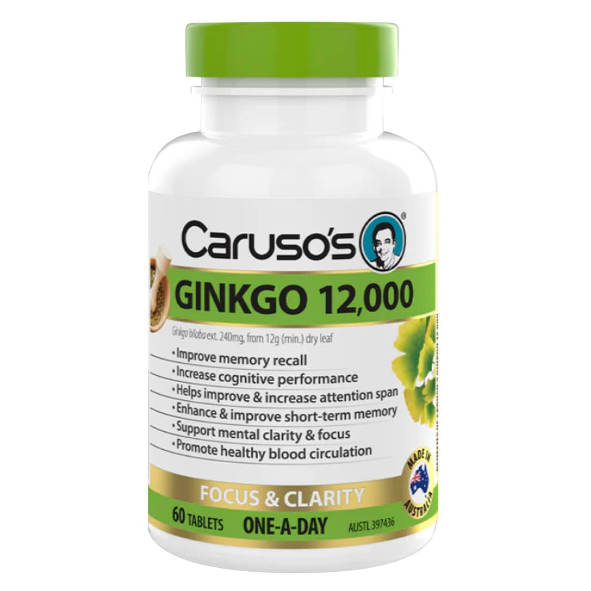 Thumbnail Carusos Ginkgo 12000mg 60 Tablets