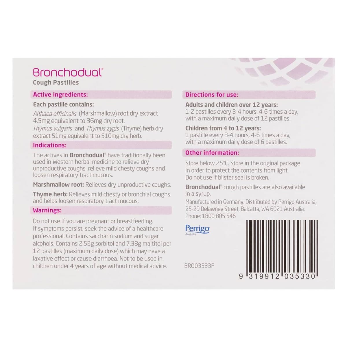 Thumbnail Bronchodual Cough Pastilles Dual Action 20 Pack