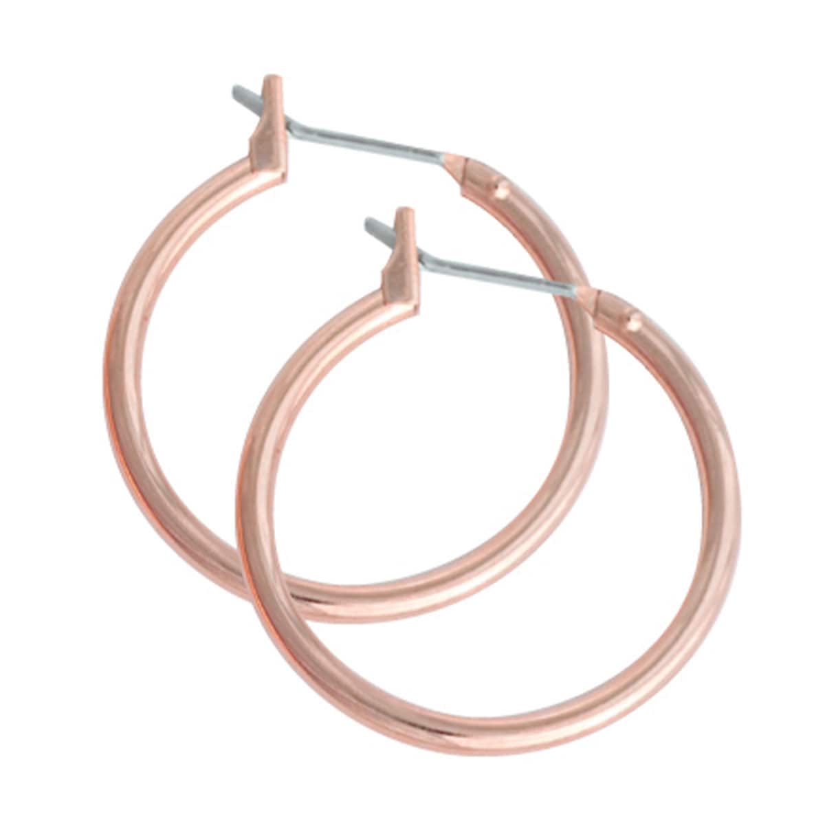 Thumbnail Studex Just Hoops 19mm Hoop Earring Rose Gold 1 Pair