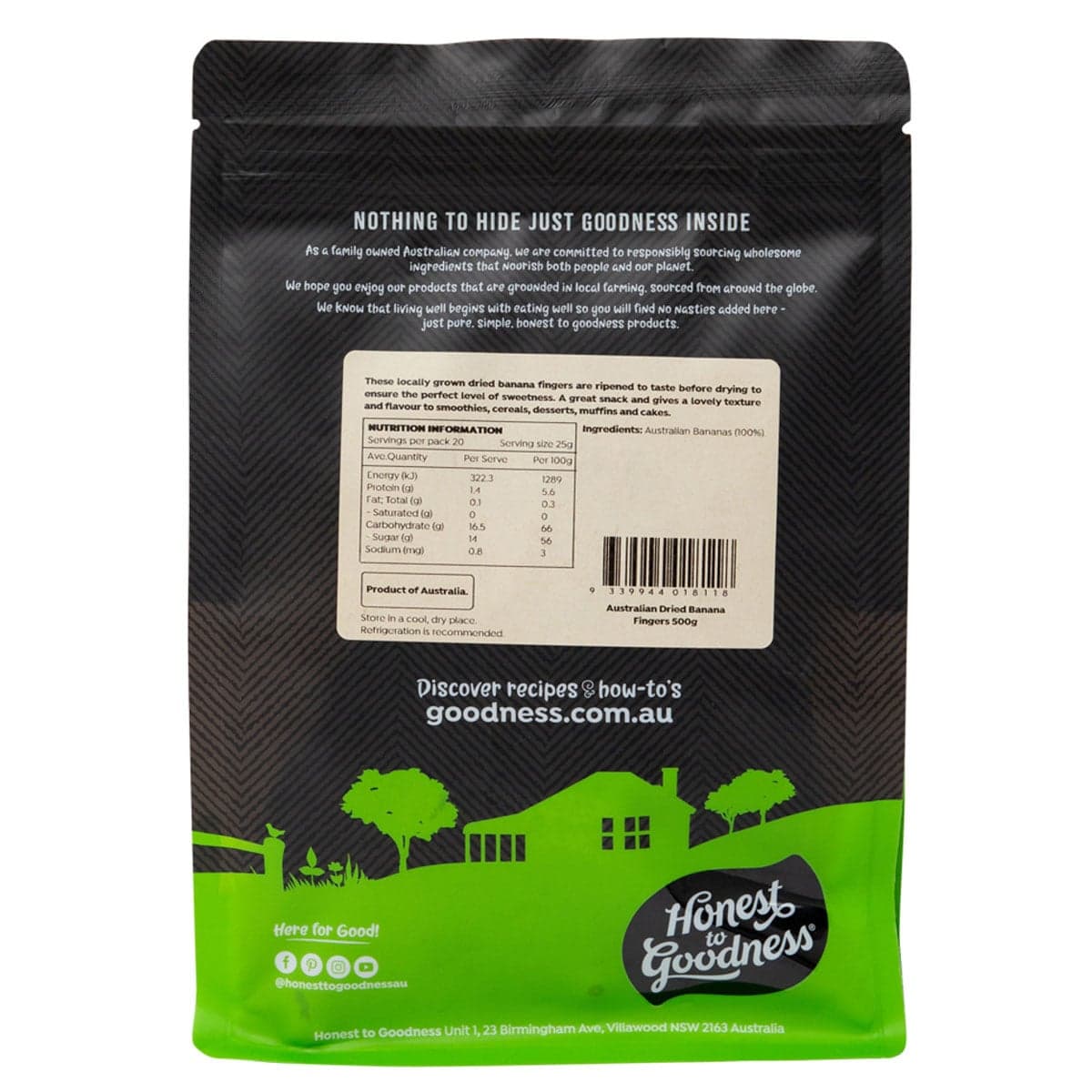 Thumbnail Honest to Goodness Dried Banana Fingers 500g