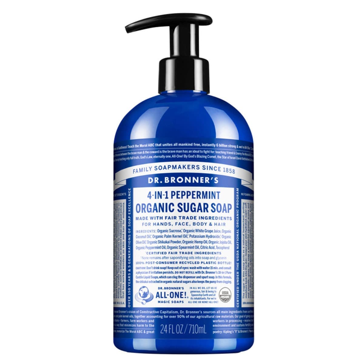Thumbnail Dr Bronner's Organic Sugar Soap Peppermint 710ml
