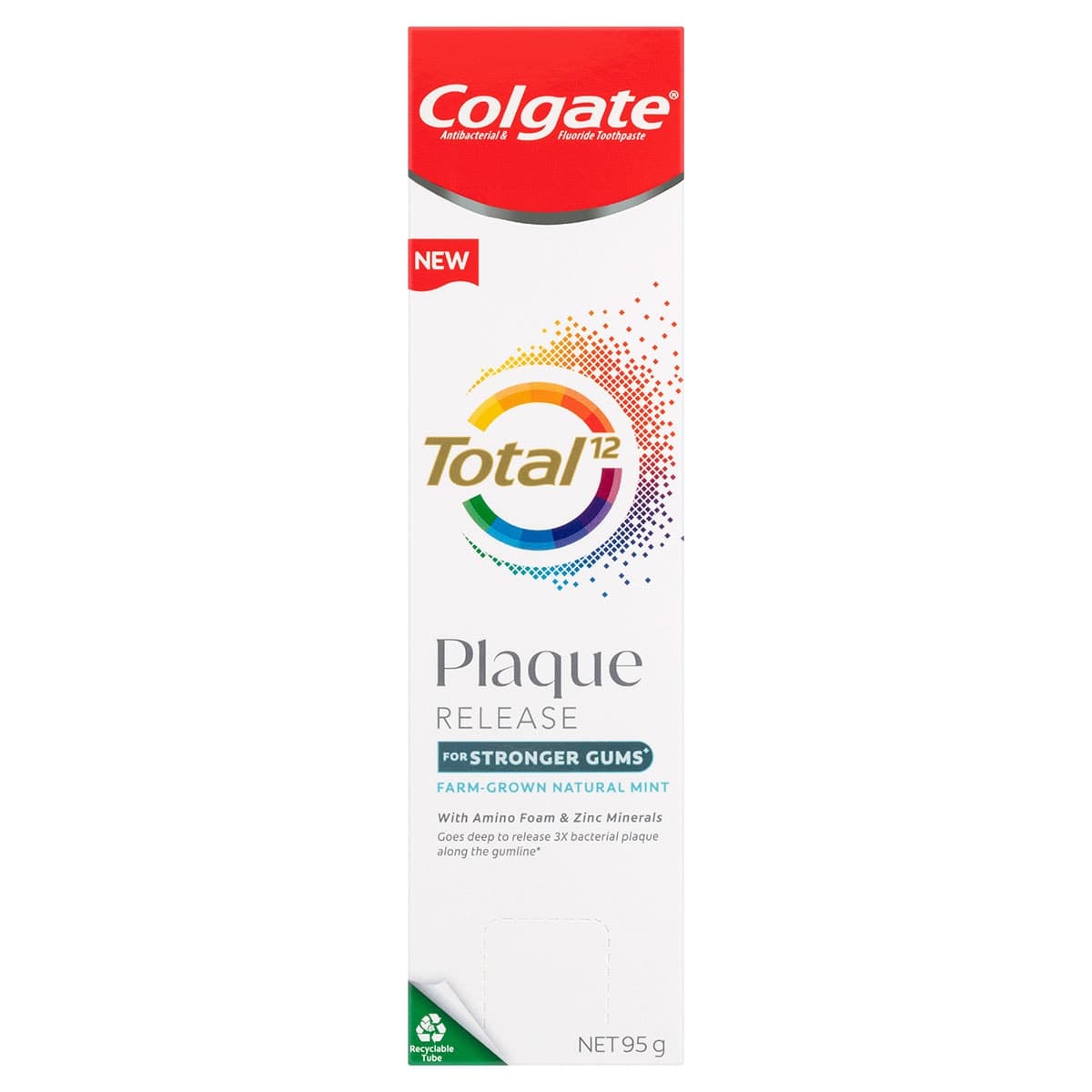 Thumbnail Colgate Total Plaque Release Toothpaste Farm-Grown Natural Mint 95g