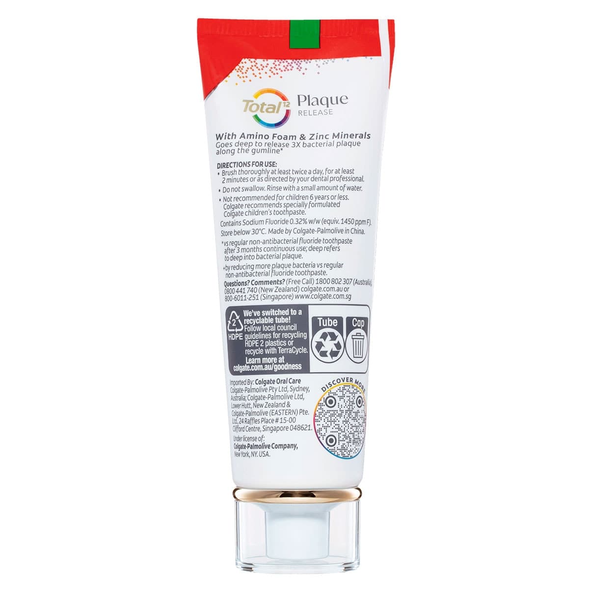 Thumbnail Colgate Total Plaque Release Toothpaste Farm-Grown Natural Mint 95g