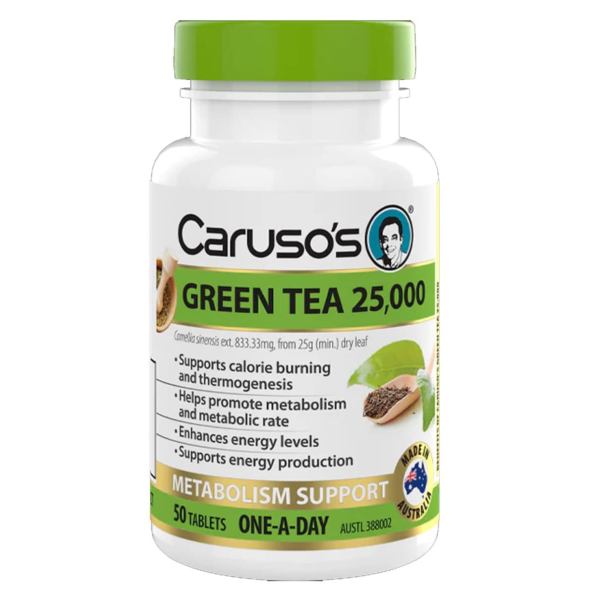 Thumbnail Carusos Green Tea Metabolism Support 50 Tablets