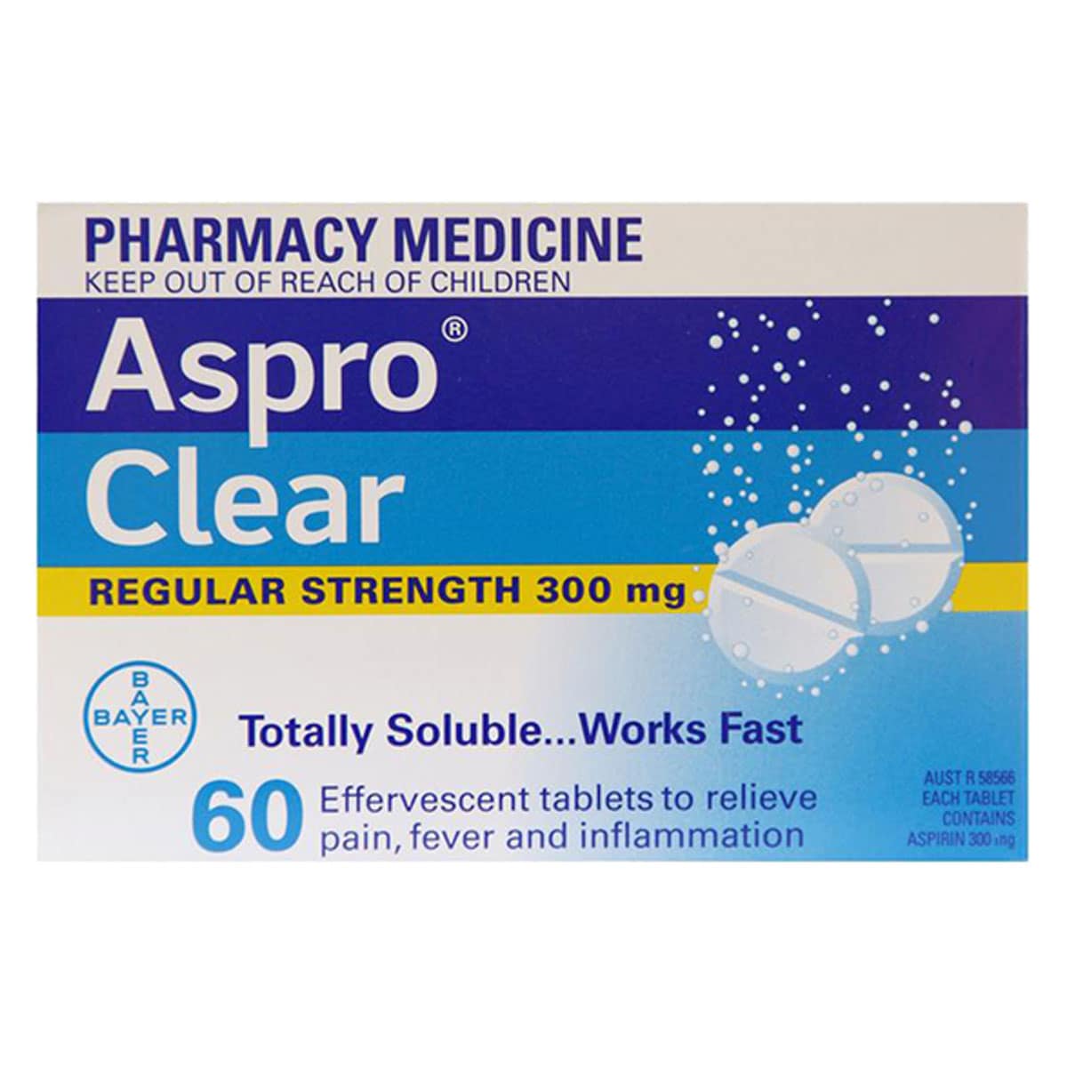 Thumbnail Aspro Clear Regular Strength Pain Relief 60 Soluble Tablets
