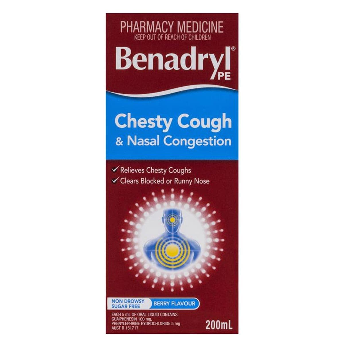 Thumbnail Benadryl Chesty Cough & Nasal Congestion Liquid 200ml