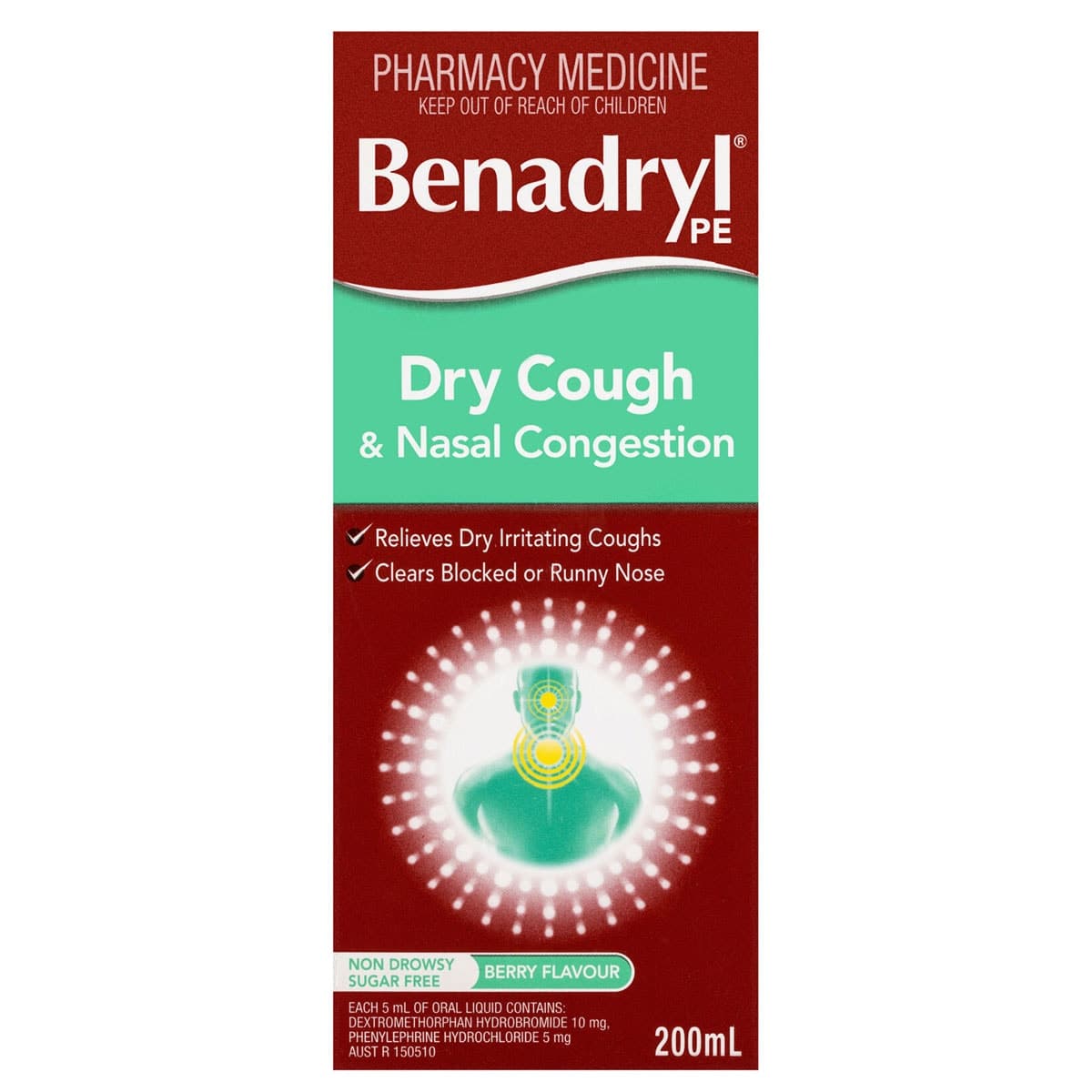 Thumbnail Benadryl Dry Cough & Nasal Congestion Liquid 200ml