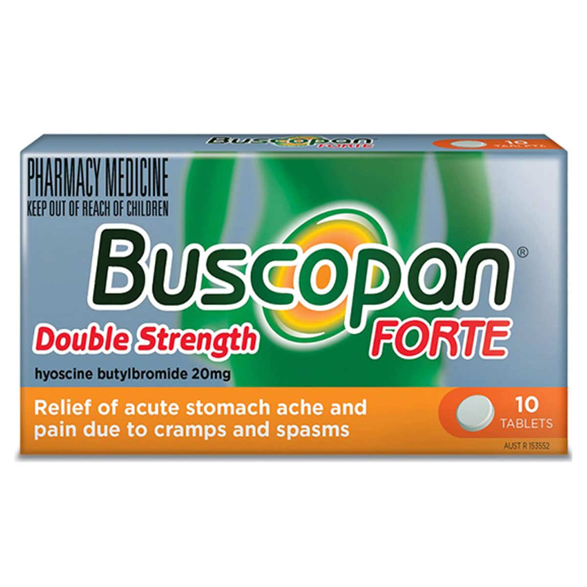 Thumbnail Buscopan Forte Stomach Pain Relief 10 Tablets