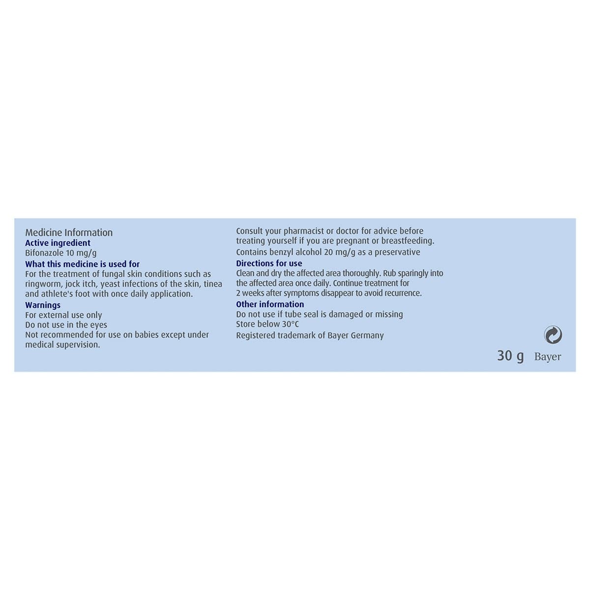 Thumbnail Canesten Once Daily Bifonazole Body Cream 30g