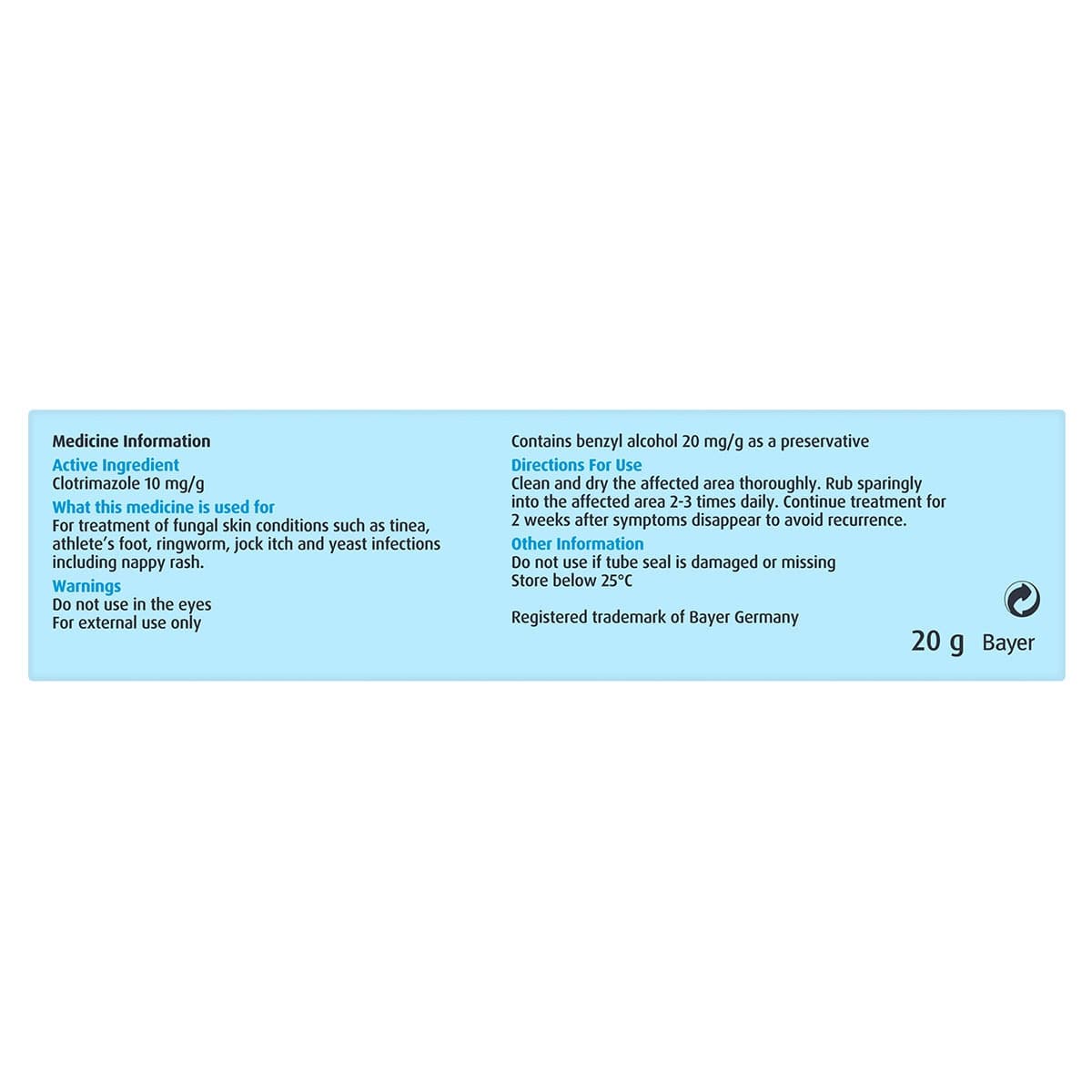 Thumbnail Canesten Clotrimazole Anti-Fungal Cream 20g