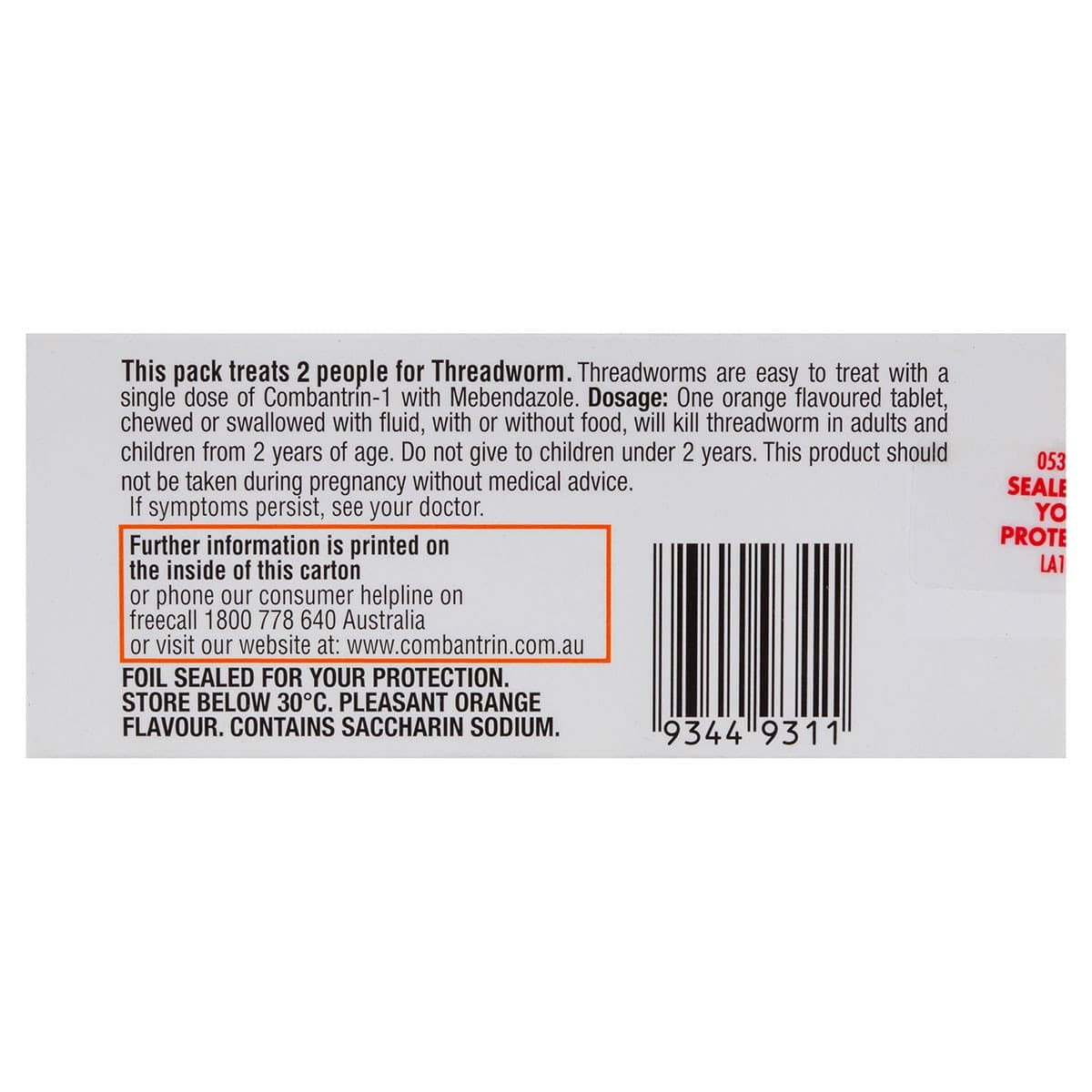 Thumbnail Combantrin-1 Worm Treatment 2 Tablets