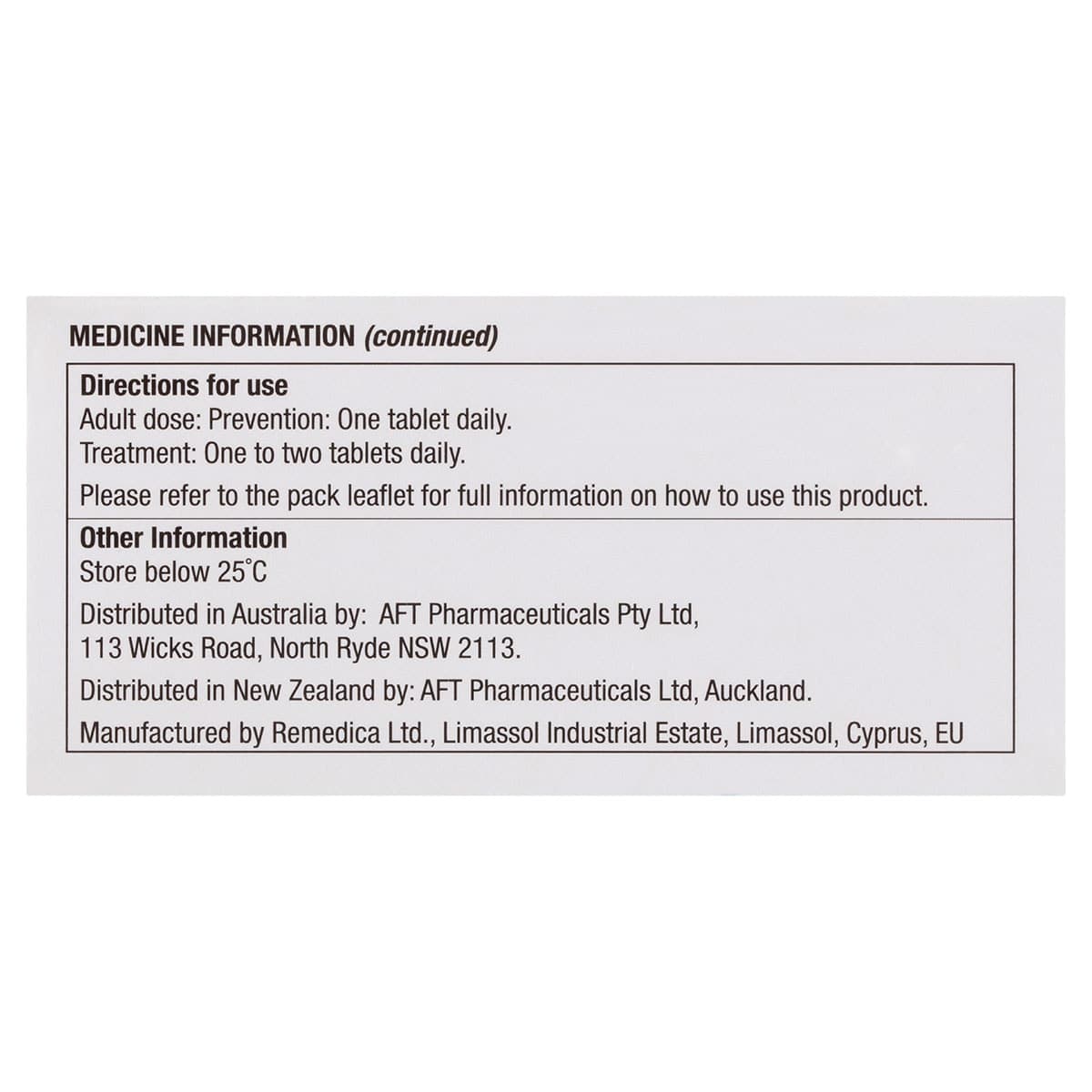 Thumbnail Ferro-F-Tab Iron & Folic Acid 60 Tablets