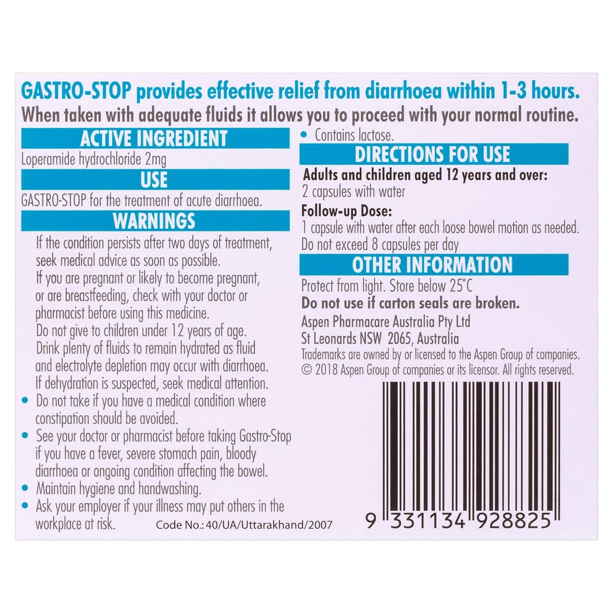 Thumbnail Gastro-Stop Diarrhoea Relief 12 Capsules