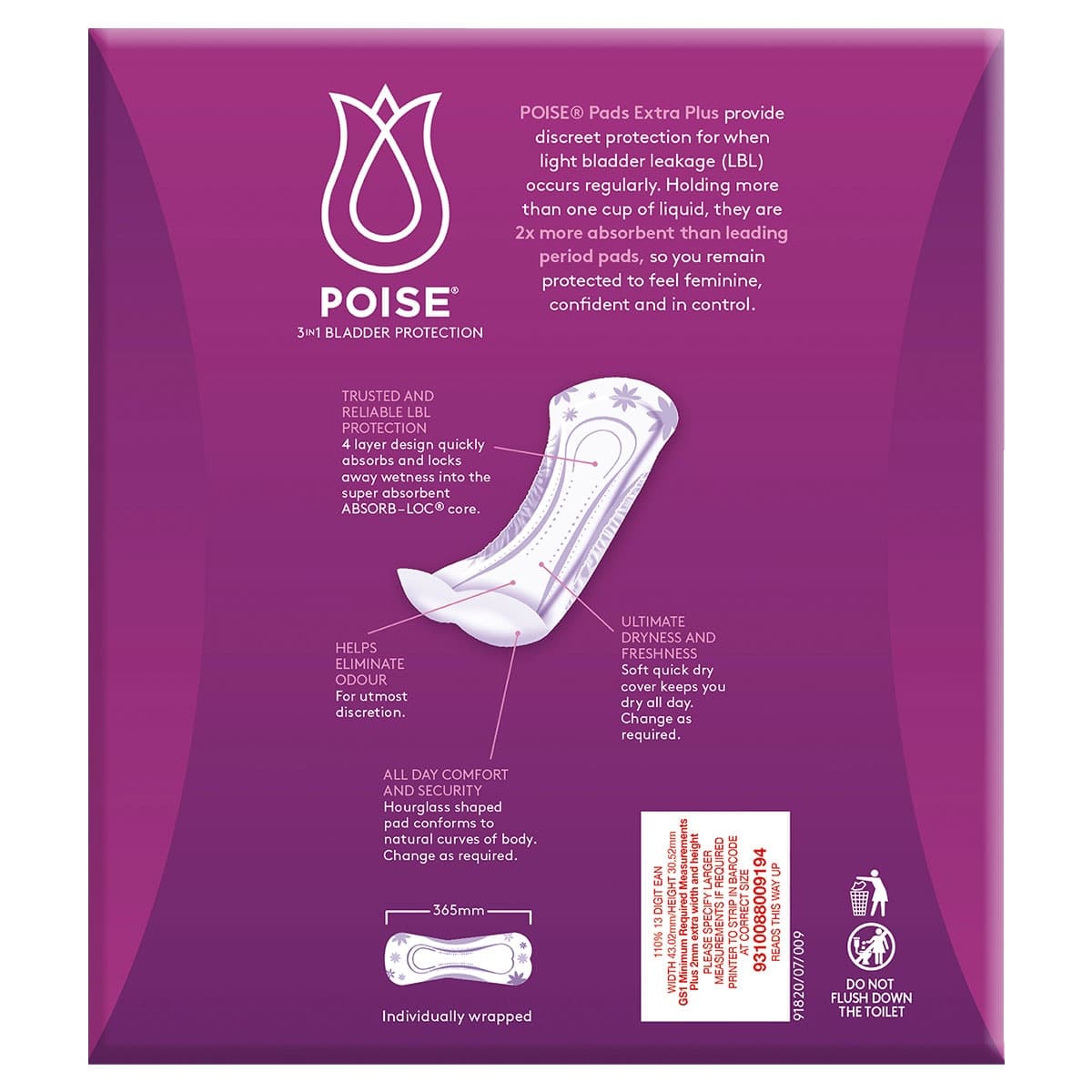 Thumbnail Poise Extra Plus Pads For Bladder Leaks 20 Pack