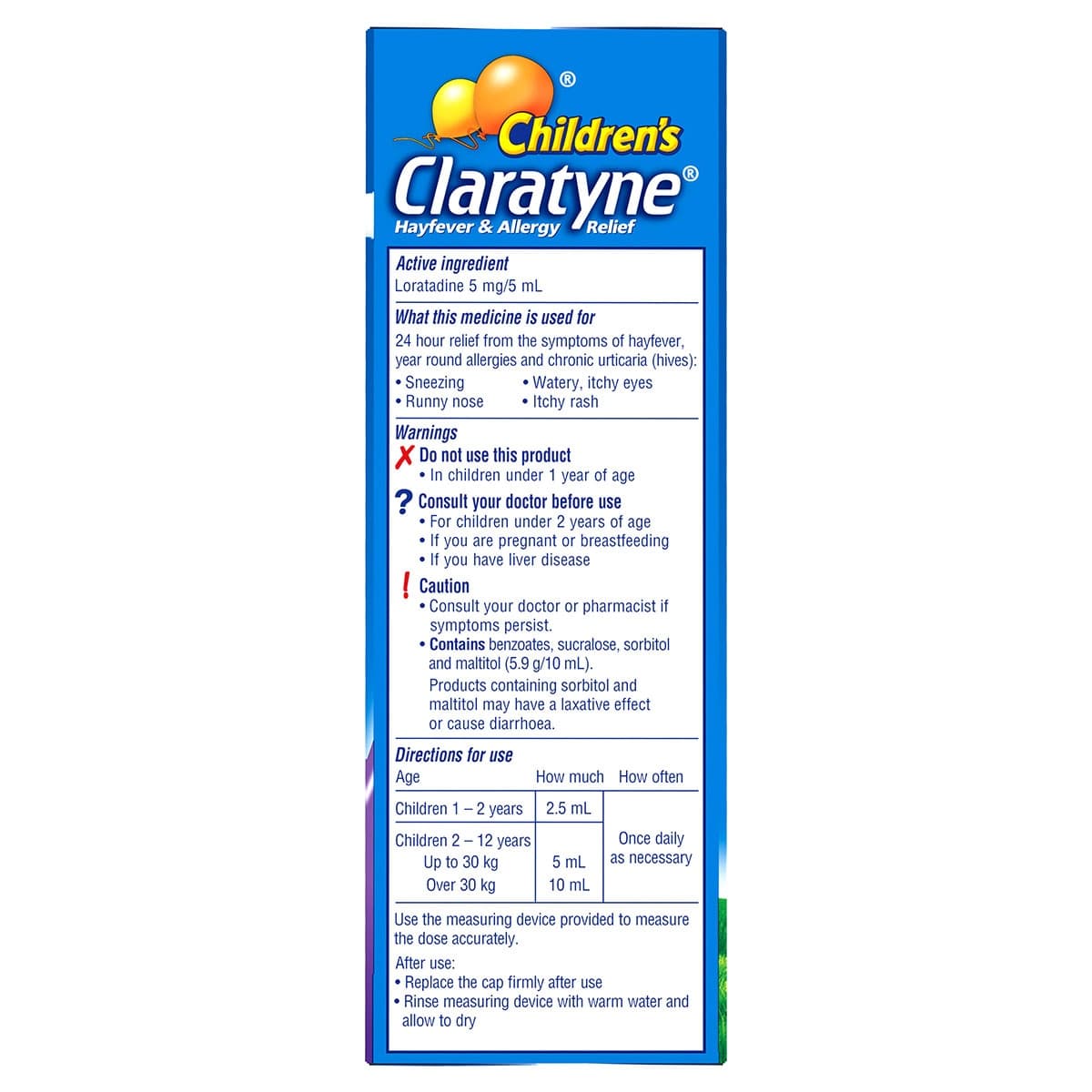 Thumbnail Claratyne Childrens Antihistamine Syrup Grape 120ml
