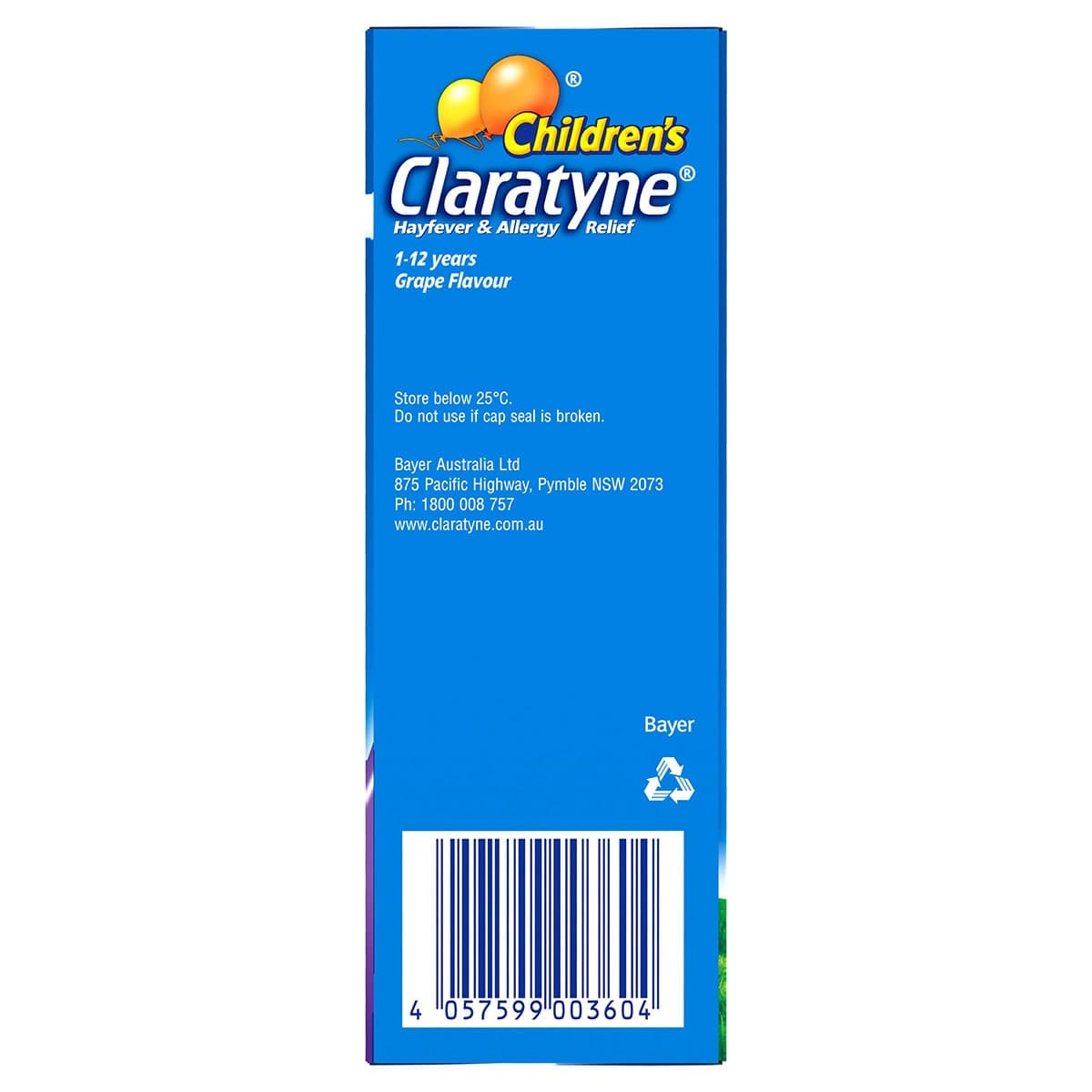 Thumbnail Claratyne Childrens Antihistamine Syrup Grape 120ml