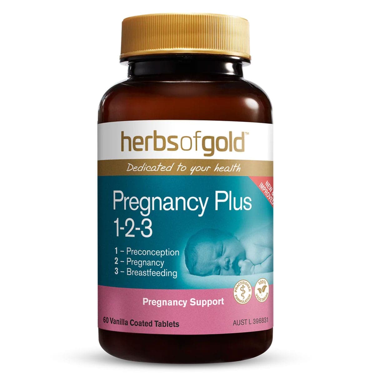 Thumbnail Herbs of Gold Pregnancy Plus 1-2-3 60 Tablets