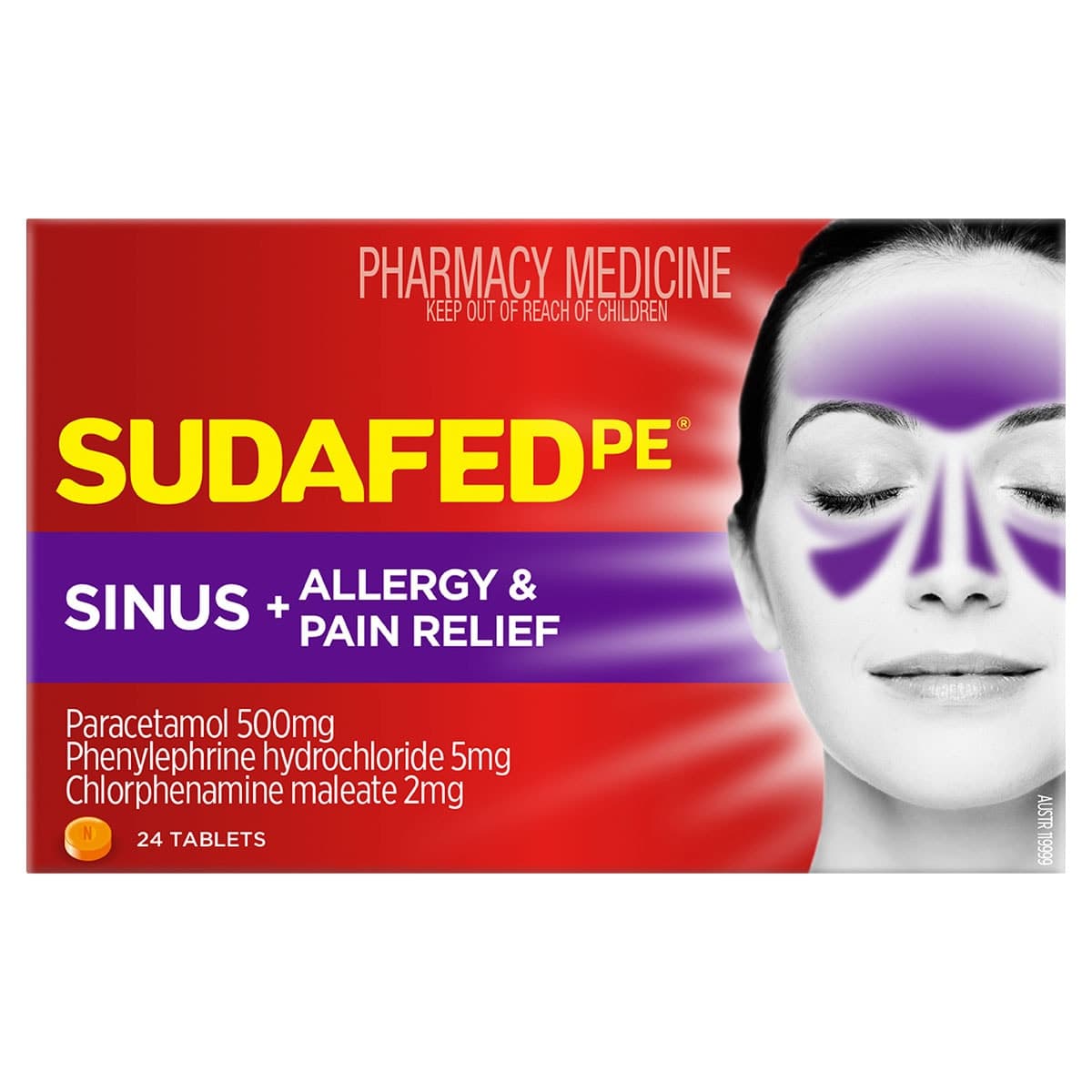 Thumbnail Sudafed PE Sinus + Allergy & Pain Relief 24 Tablets