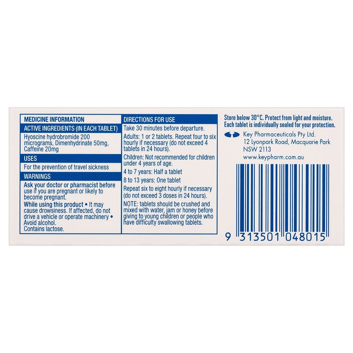 Thumbnail Travacalm Travel Sickness Original 10 Tablets