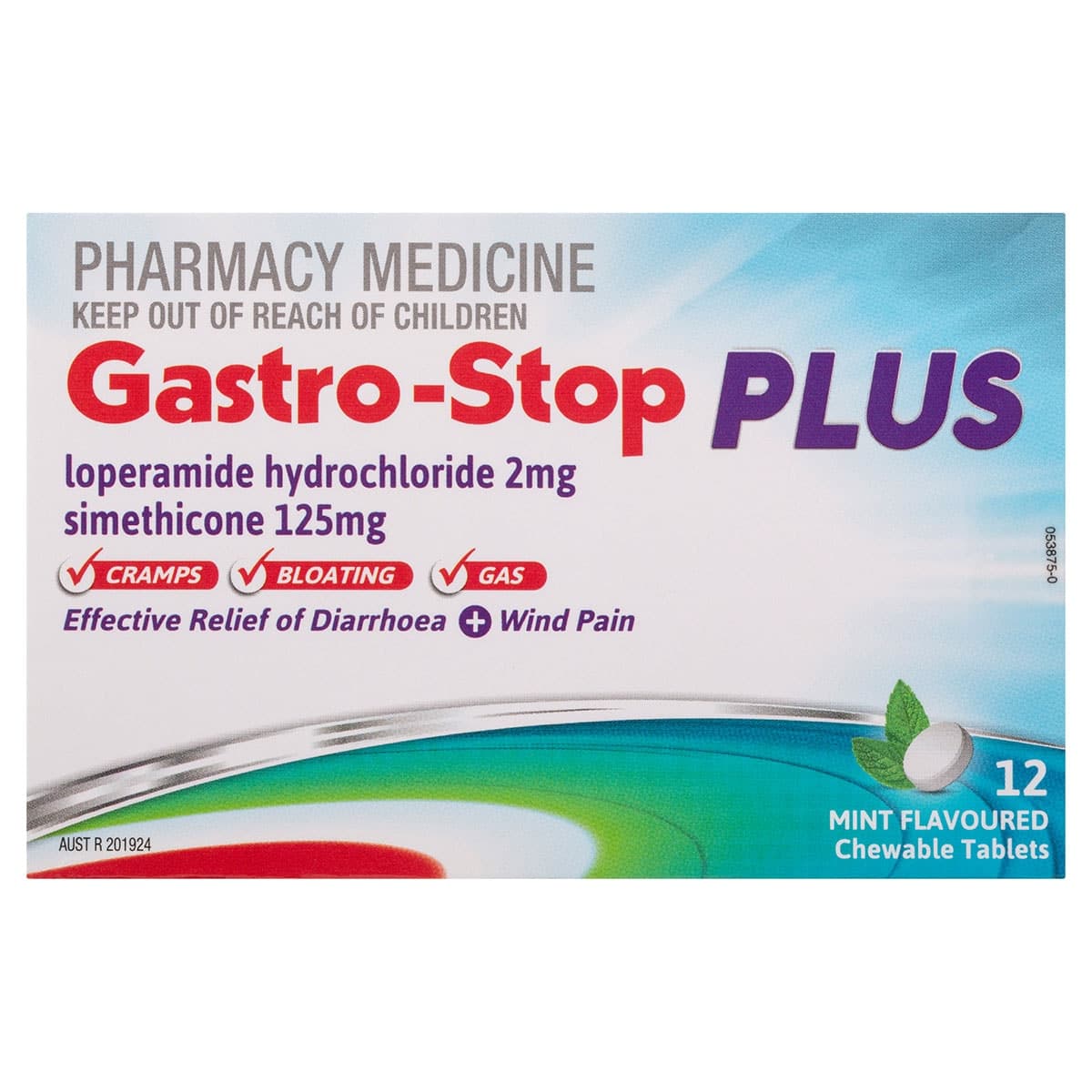 Thumbnail Gastro-Stop Plus Diarrhoea + Wind Pain Relief 12 Chewable Tablets