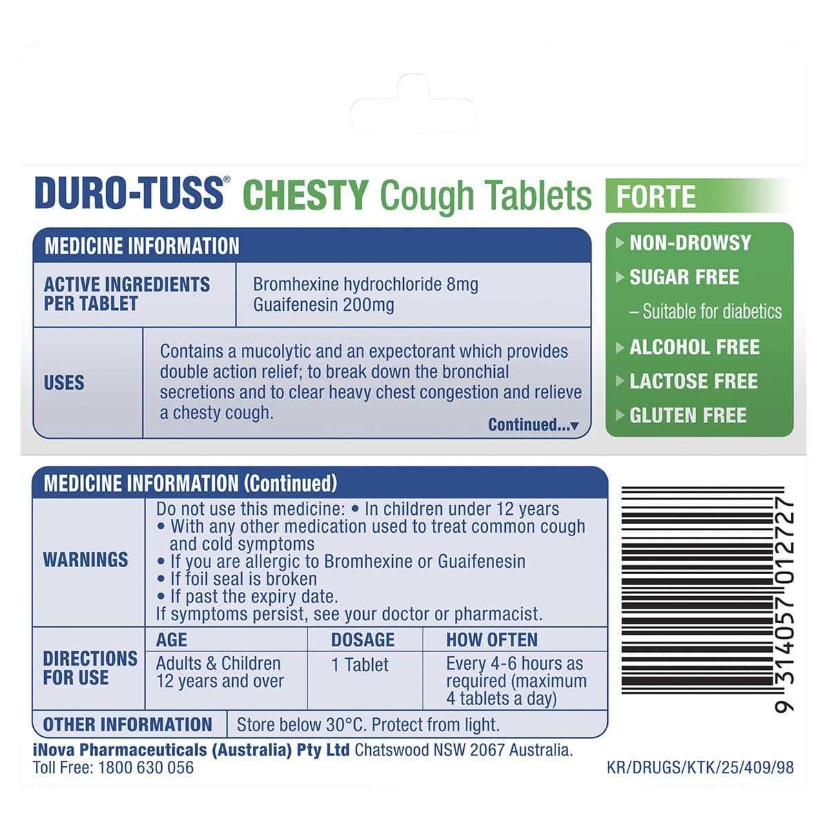Thumbnail Duro-Tuss Chesty Cough Forte 24 Tablets