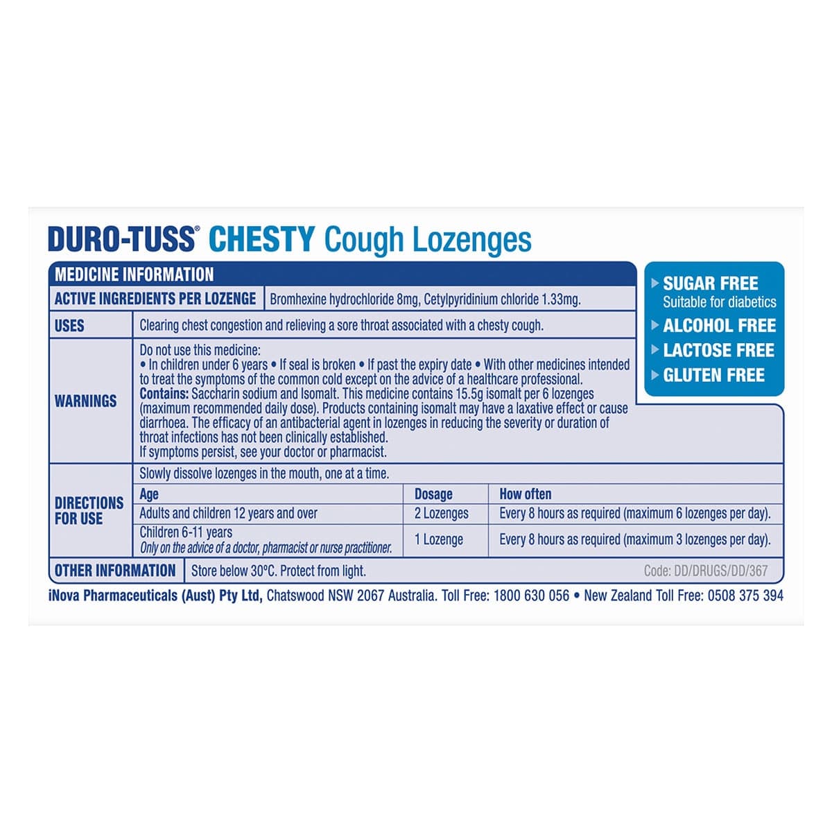 Thumbnail Duro-Tuss Chesty Cough Lozenges Sugar Free Lemon 24 Pack