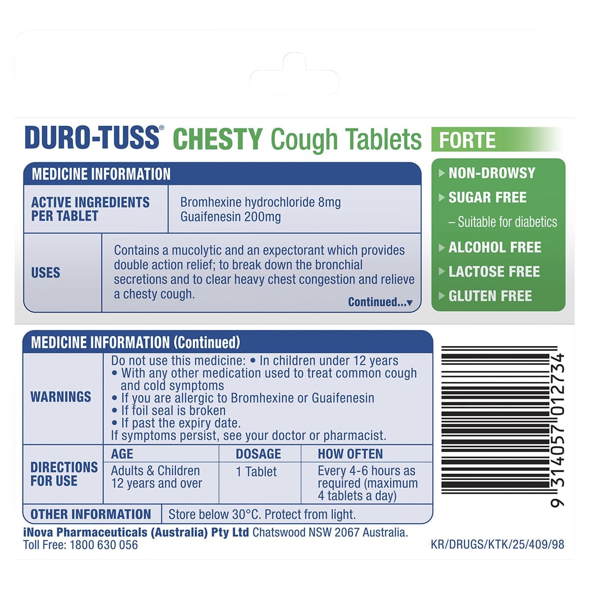 Thumbnail Duro-Tuss Chesty Cough Forte 60 Tablets