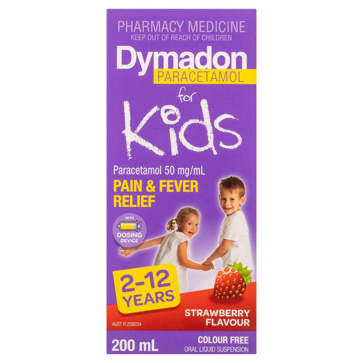 Thumbnail Dymadon for Kids 2-12 Years Pain & Fever Relief Strawberry 200ml