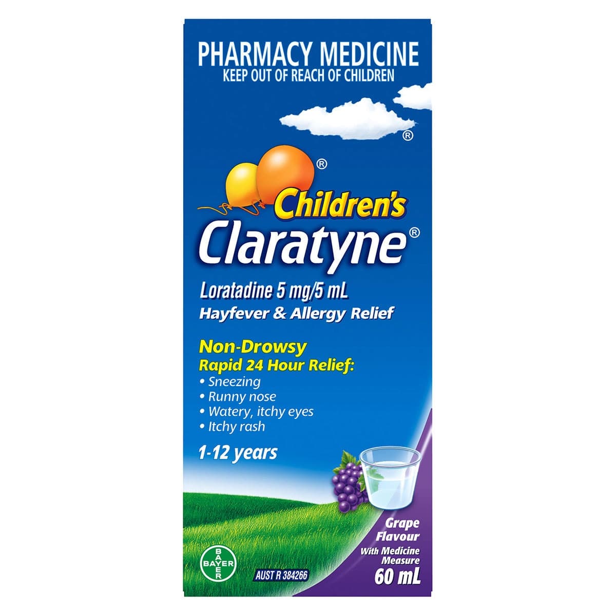 Thumbnail Claratyne Childrens Antihistamine Syrup Grape 60ml