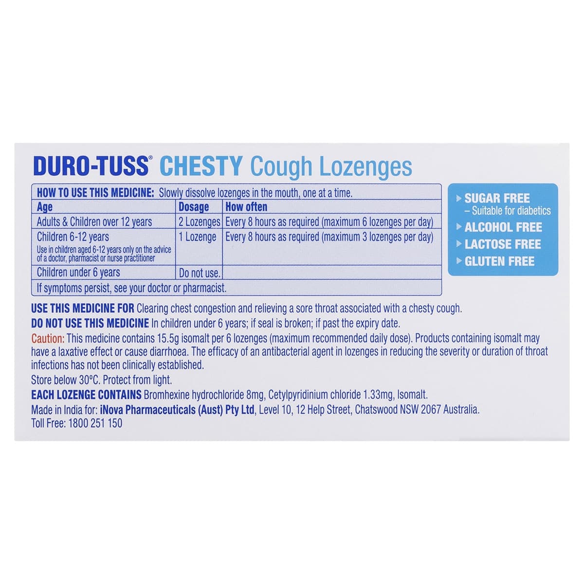 Thumbnail Duro-Tuss Chesty Cough Lozenges Sugar Free Berry 24 Pack