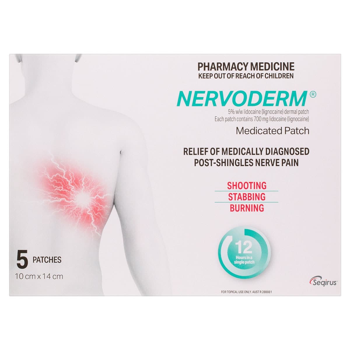 Thumbnail Nervoderm Nerve Pain Relief 5 Medicated Patches