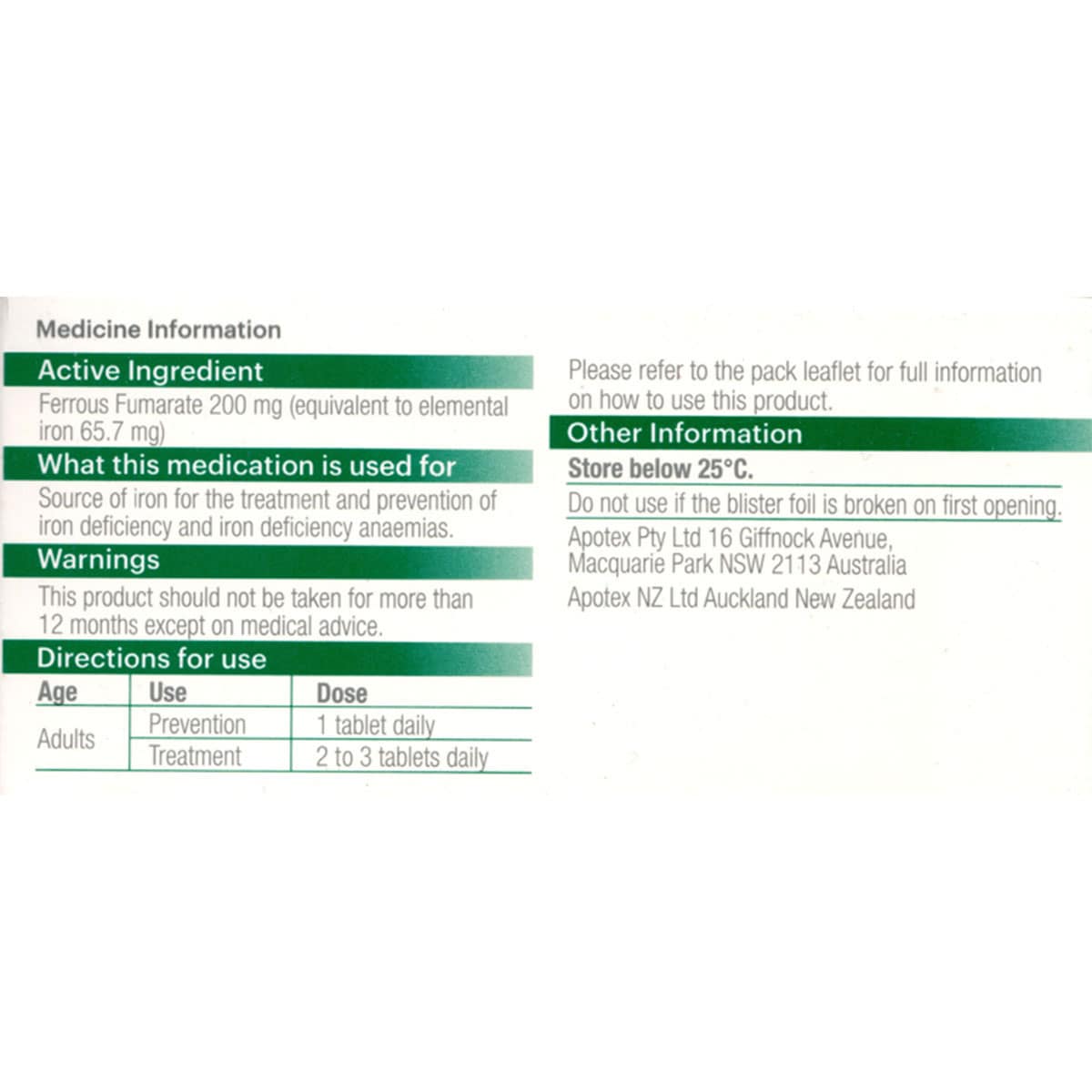 Thumbnail APOHEALTH Iron Tabs 60 Tablets