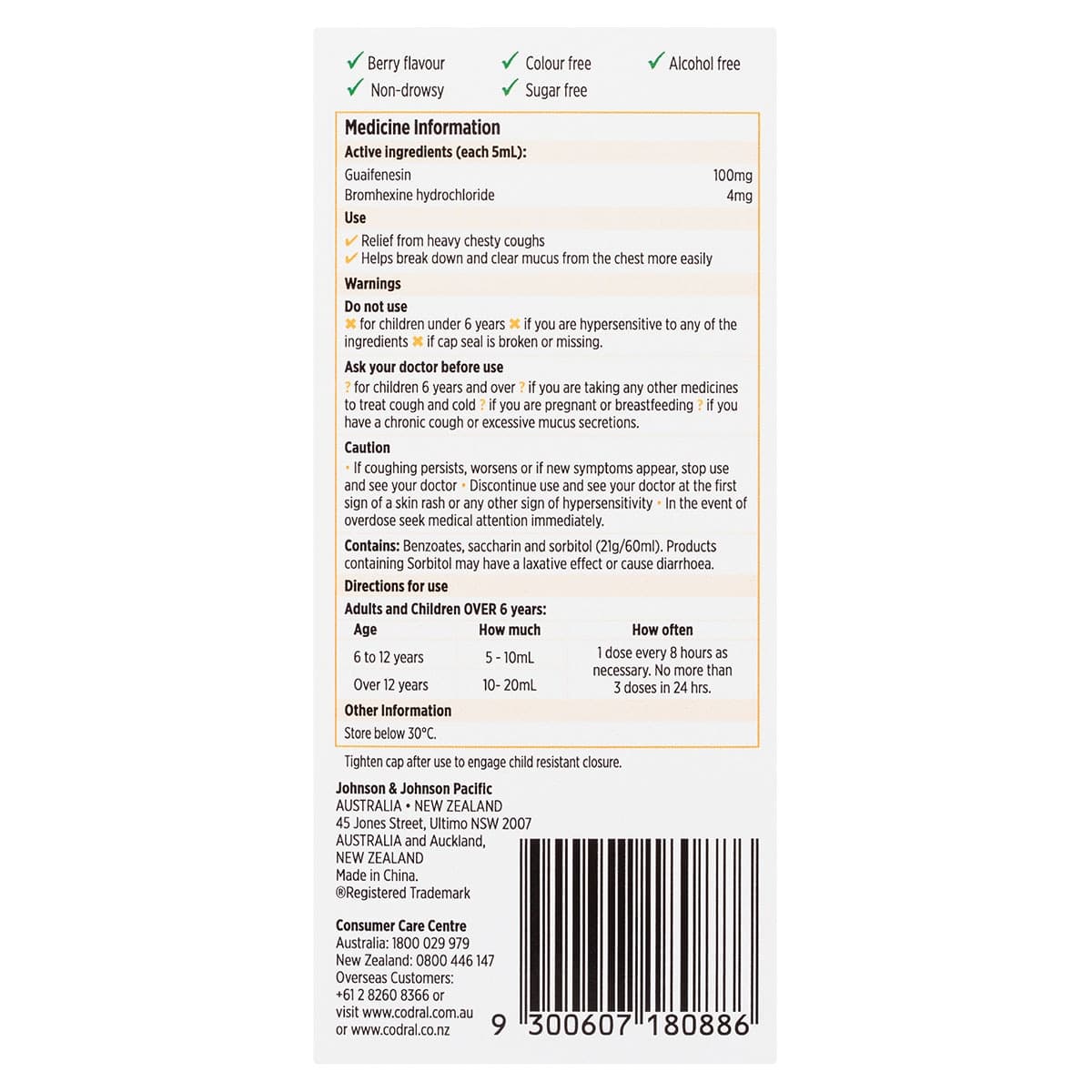 Thumbnail Codral Mucus Cough Forte Strength Liquid 200ml