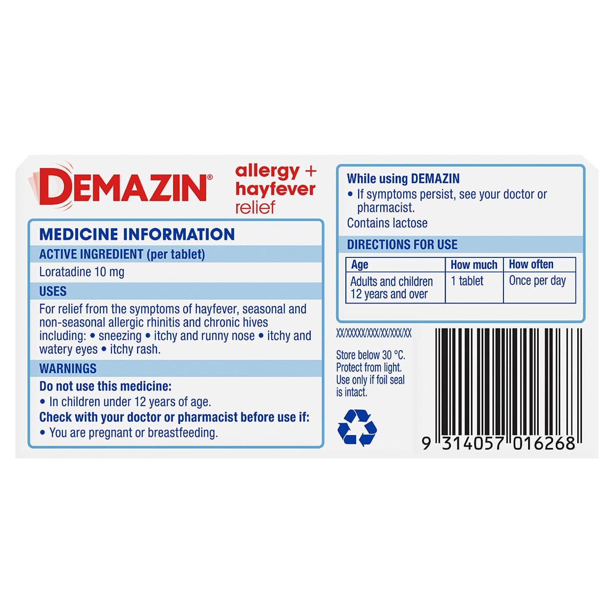 Thumbnail Demazin Allergy + Hayfever Rapid Relief 60 Tablets