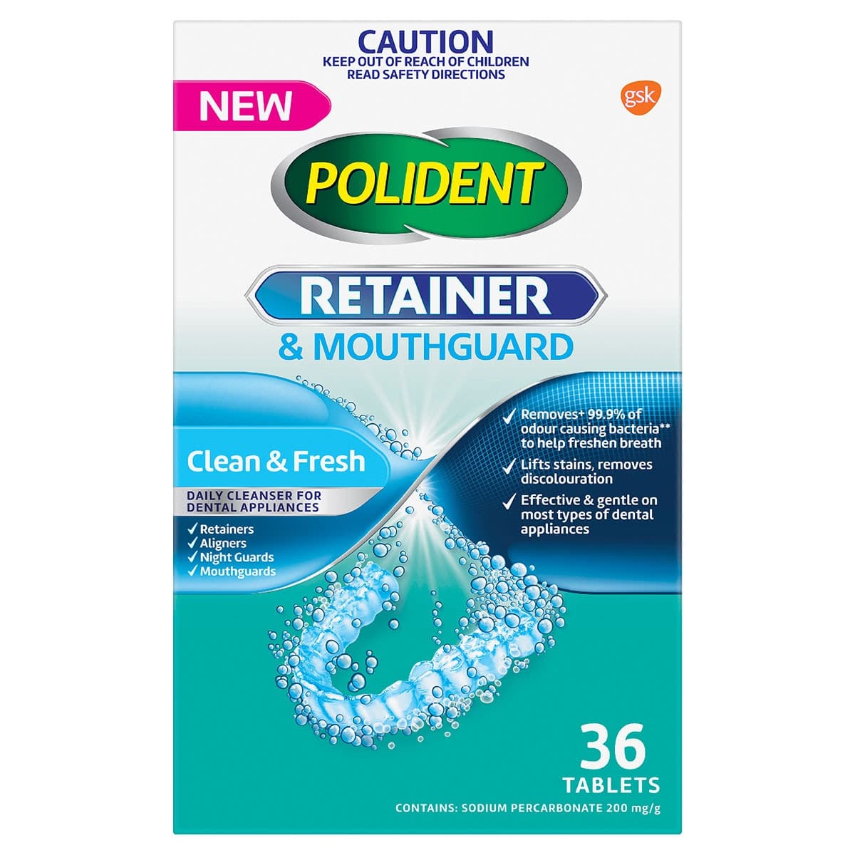 Thumbnail Polident Retainer & Mouthguard Cleanser 36 Tablets